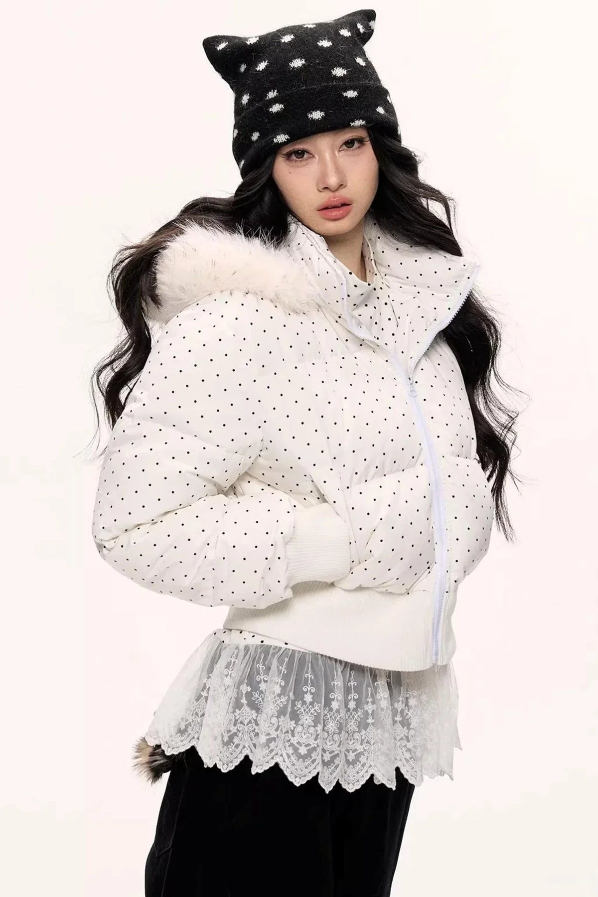 Rabbit Fur Cat Ear Hat