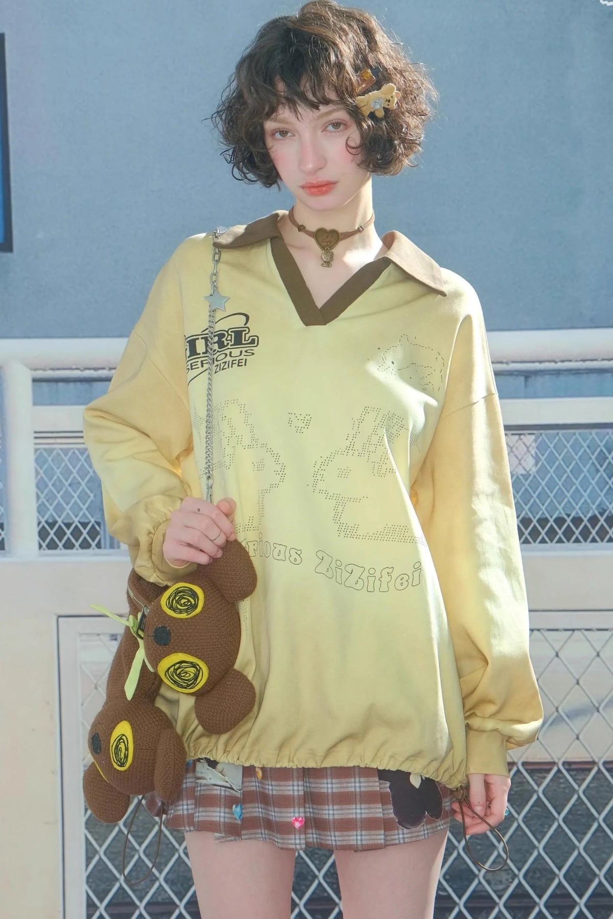 Rabbit Print Sporty Sweatshirt