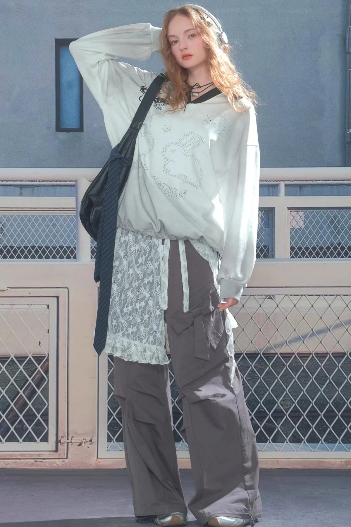Rabbit Print Sporty Sweatshirt