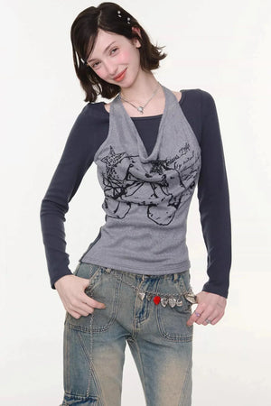 Rabbit Shadow Halter Top