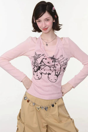 Rabbit Shadow Halter Top