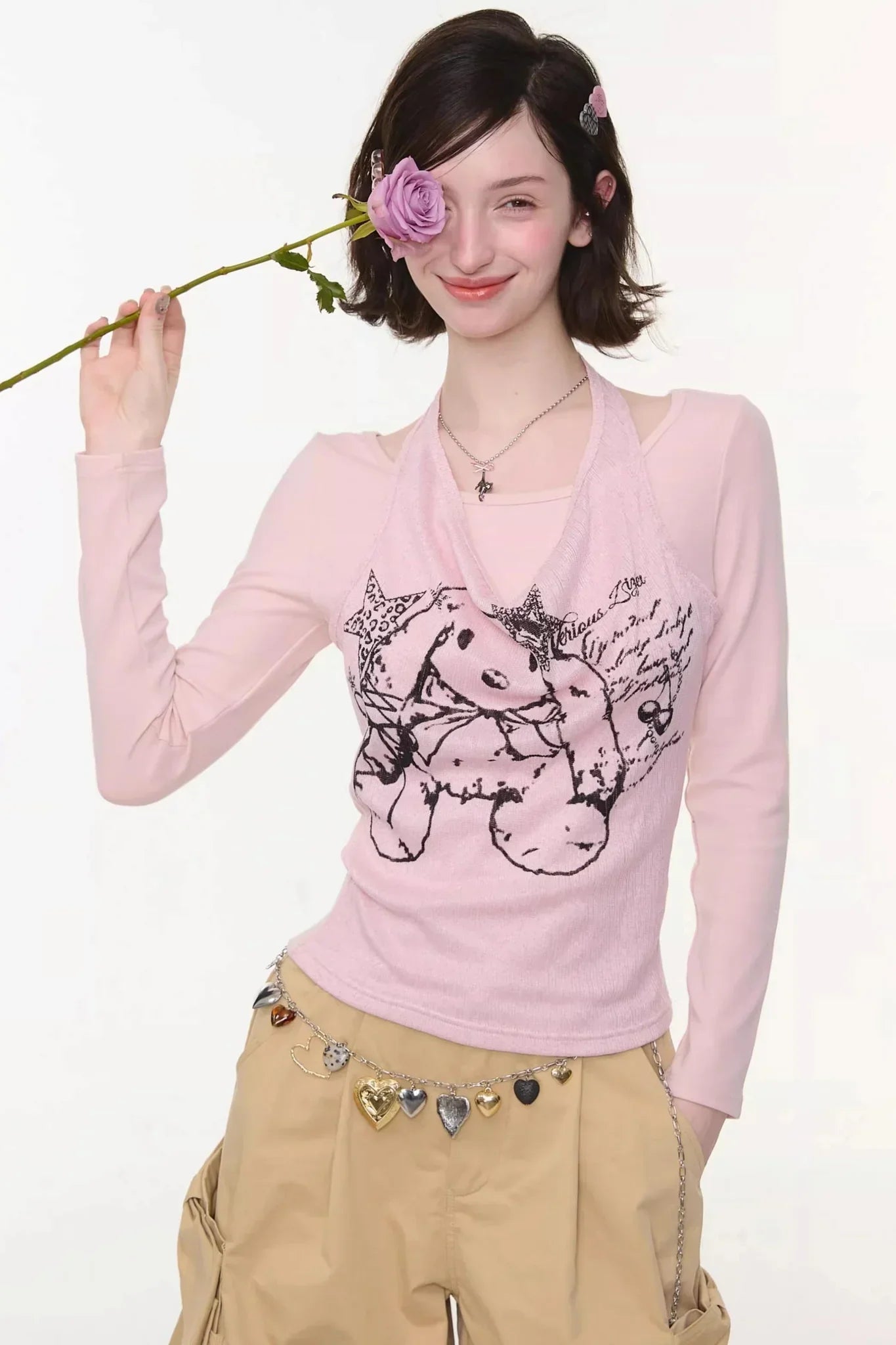 Rabbit Shadow Halter Top