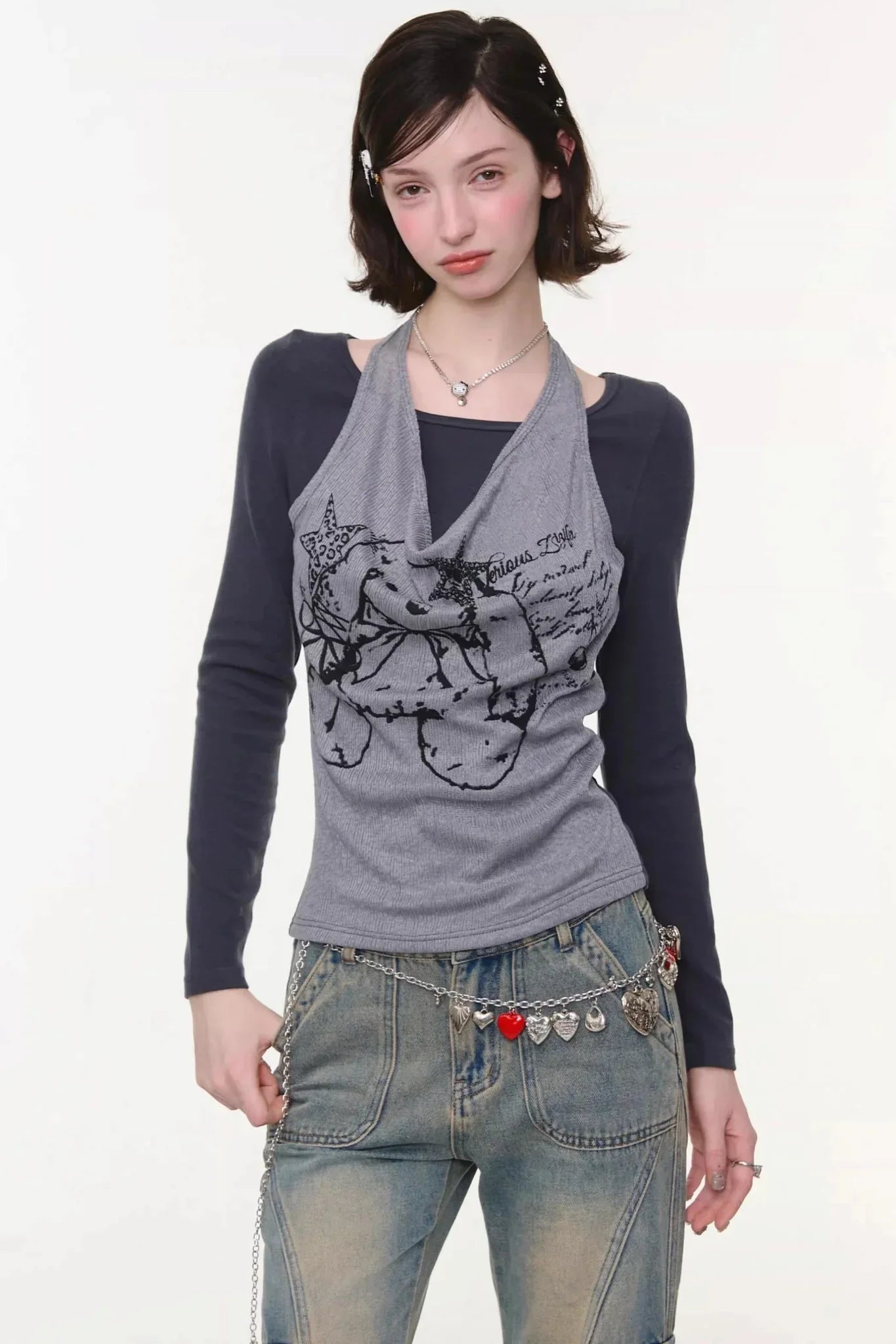 Rabbit Shadow Halter Top