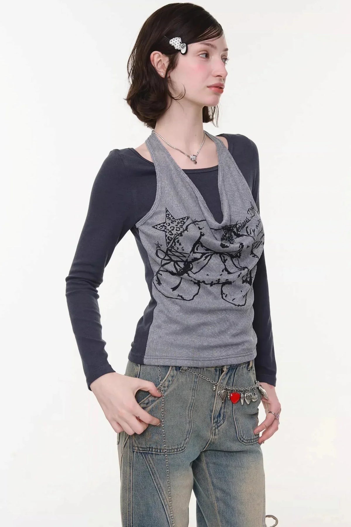 Rabbit Shadow Halter Top