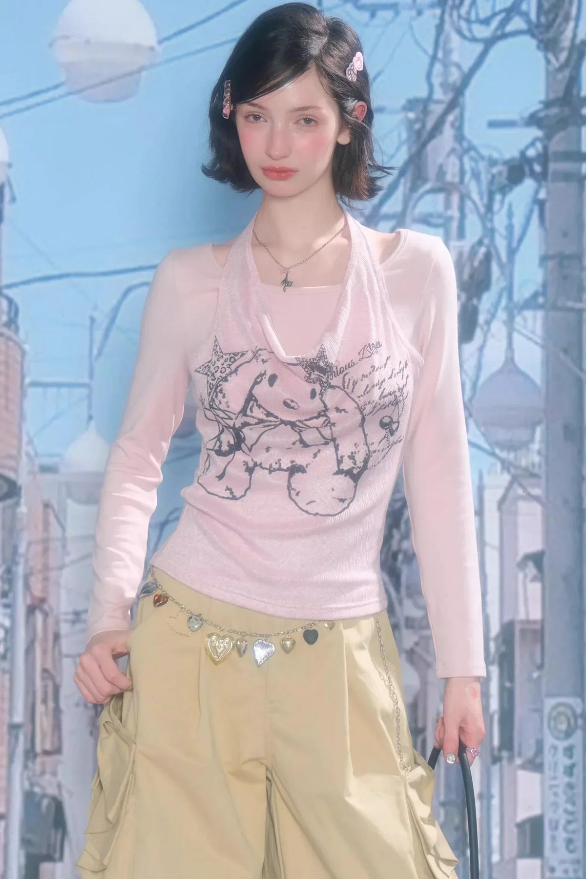 Rabbit Shadow Halter Top