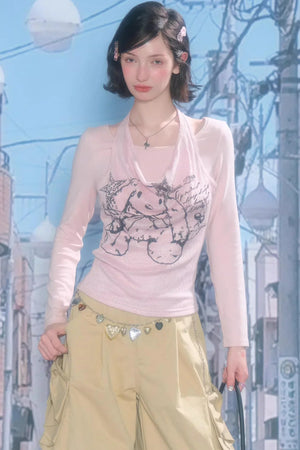 Rabbit Shadow Halter Top
