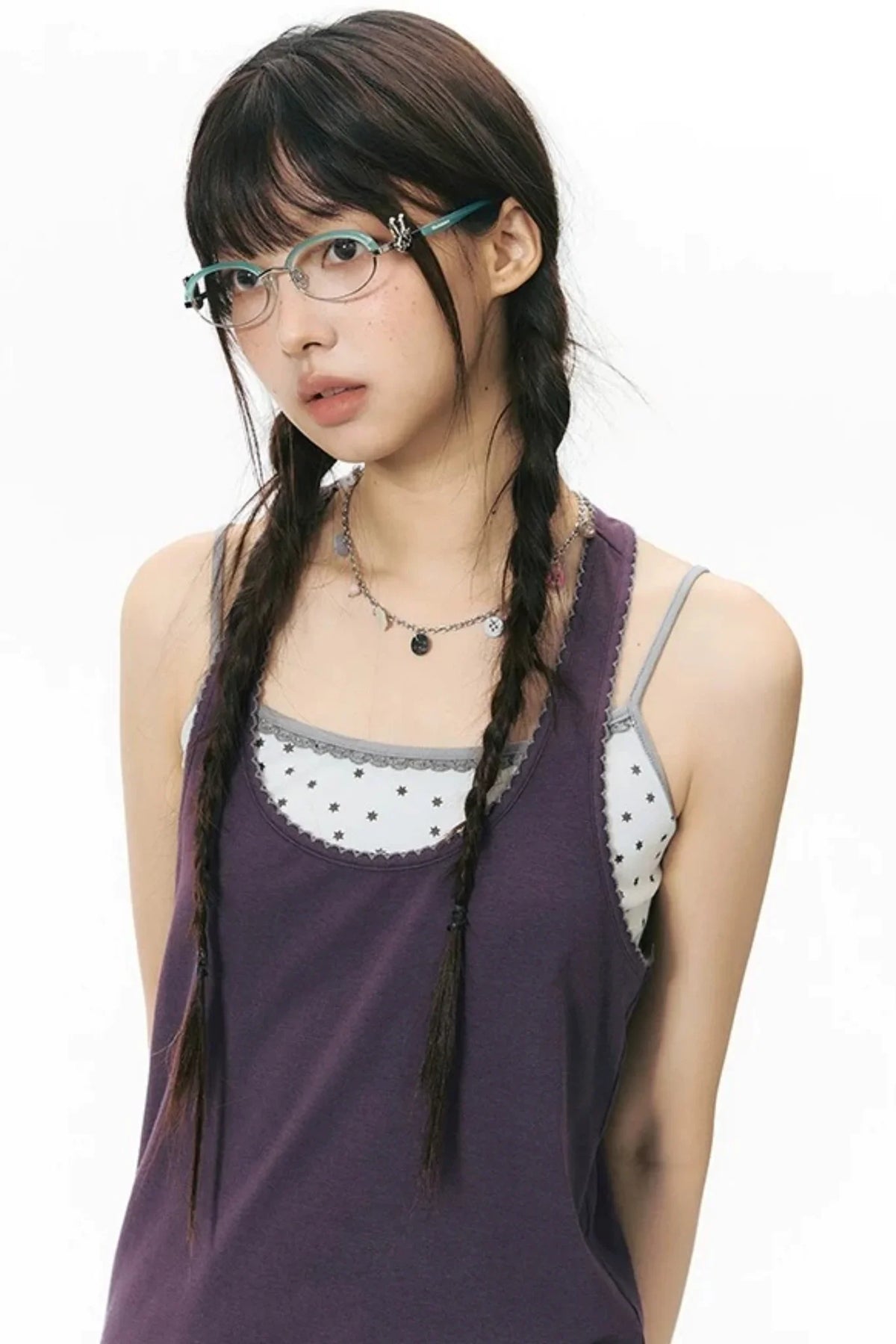 Racerback Special Embroidery Trim Tank Top