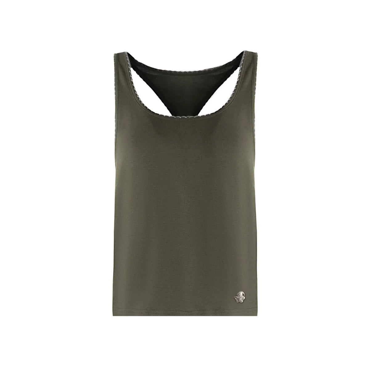 Racerback Special Embroidery Trim Tank Top