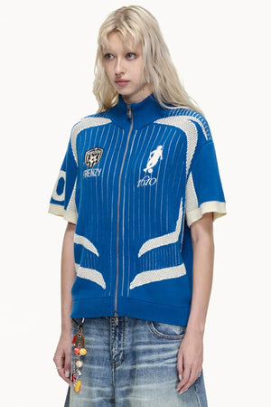 Racing Retro Knit Polo Shirt