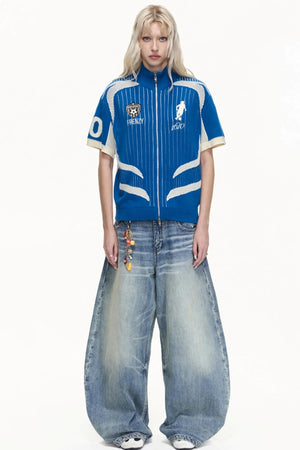 Racing Retro Knit Polo Shirt