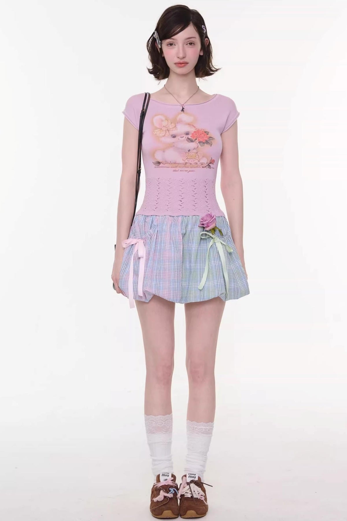 Rainbow Candy Plaid Skirt