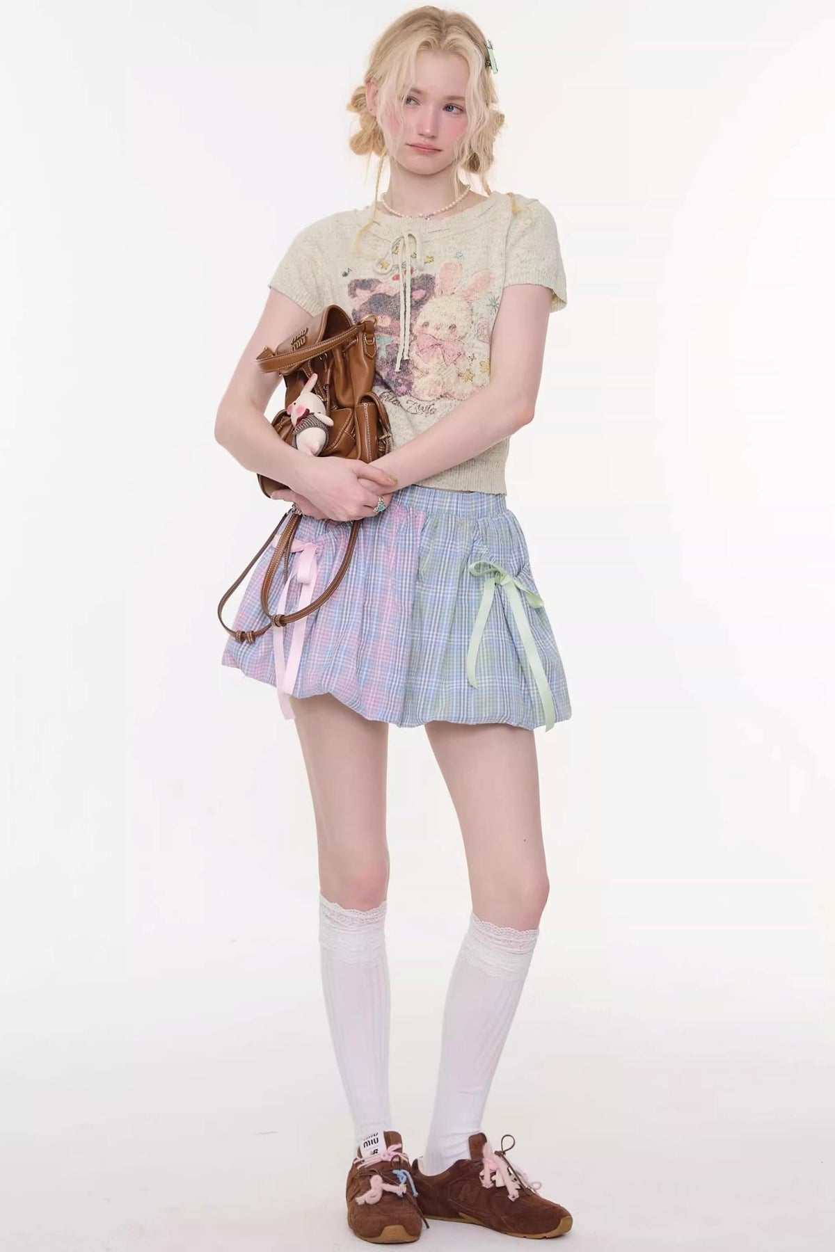 Rainbow Candy Plaid Skirt