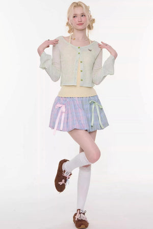 Rainbow Candy Plaid Skirt
