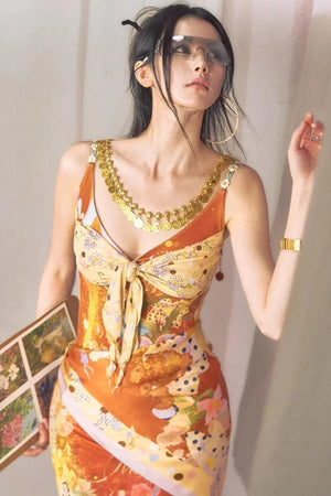 Rampo Resort Printed Dress Set-Up
