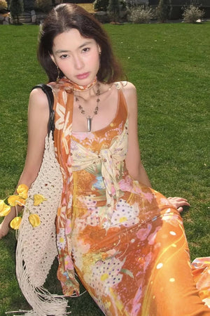 Rampo Resort Printed Dress Set-Up