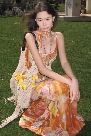 Rampo Resort Printed Dress Set-Up