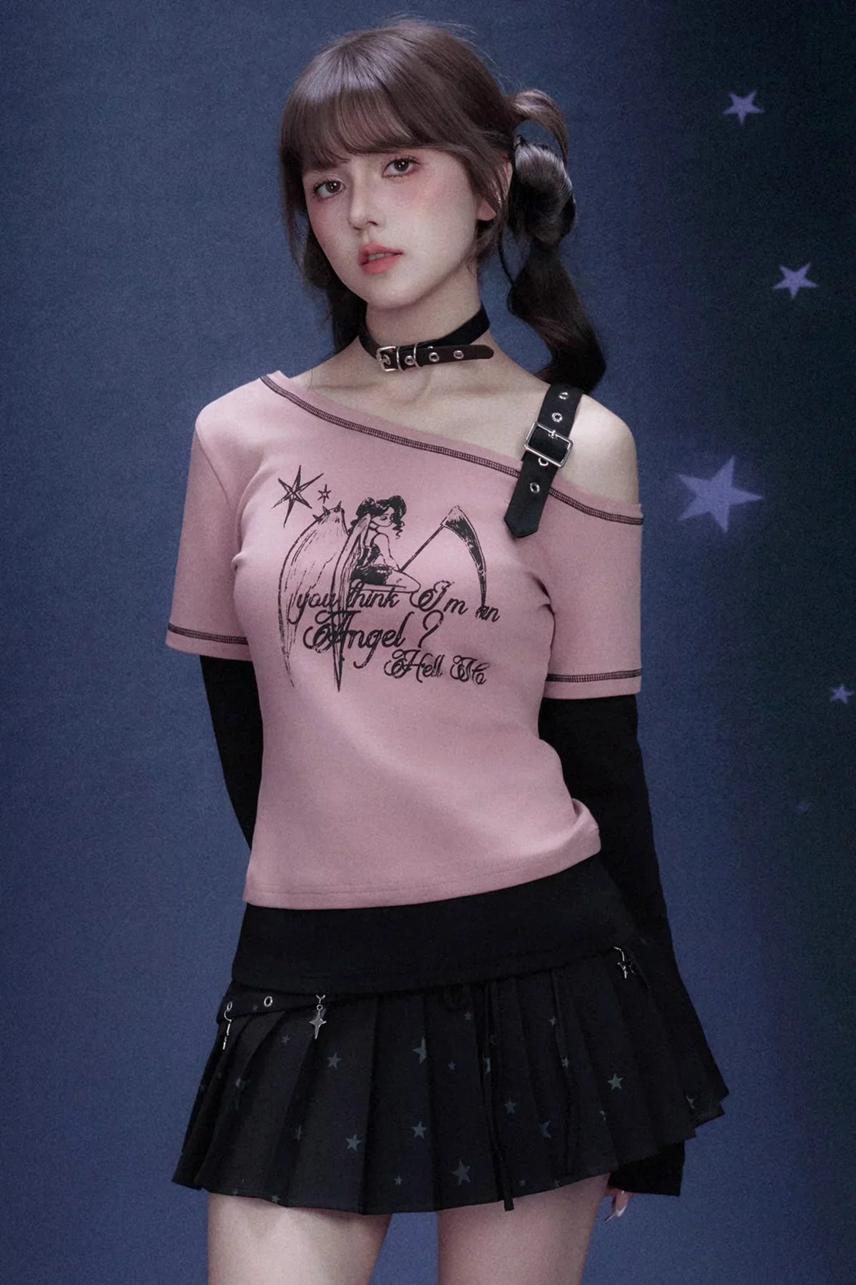 Raspberry Off-Shoulder Angel Top