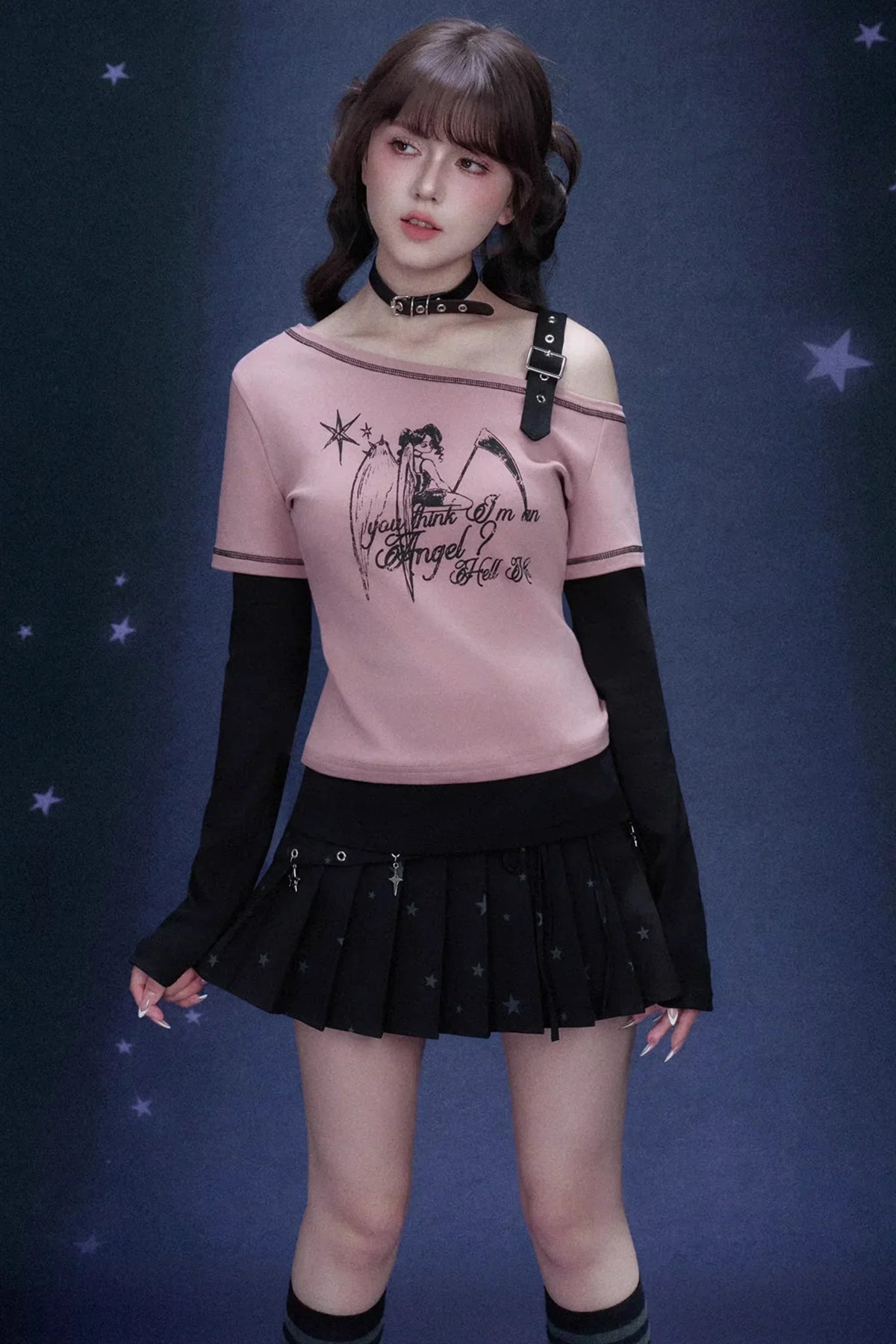 Raspberry Off-Shoulder Angel Top