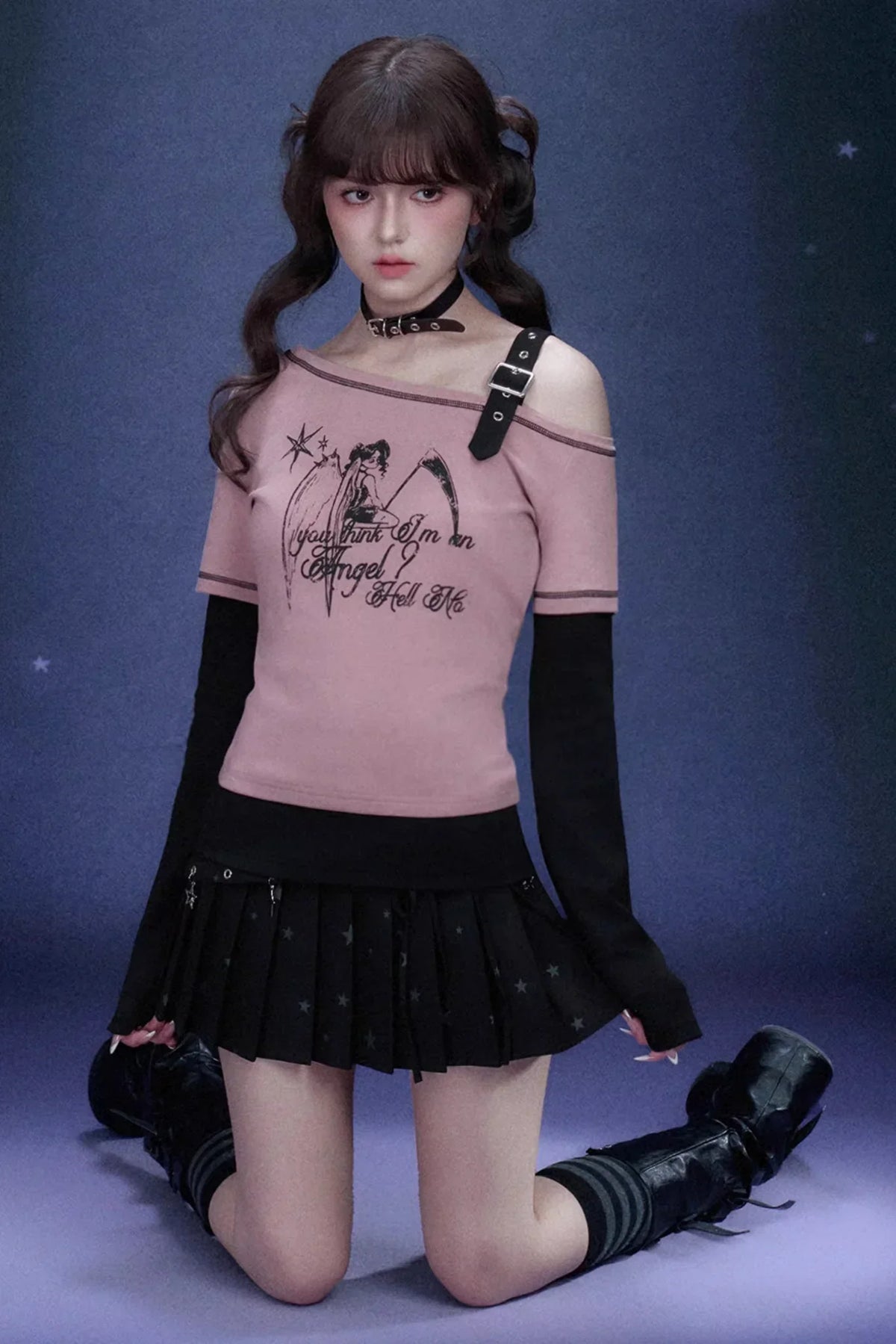 Raspberry Off-Shoulder Angel Top