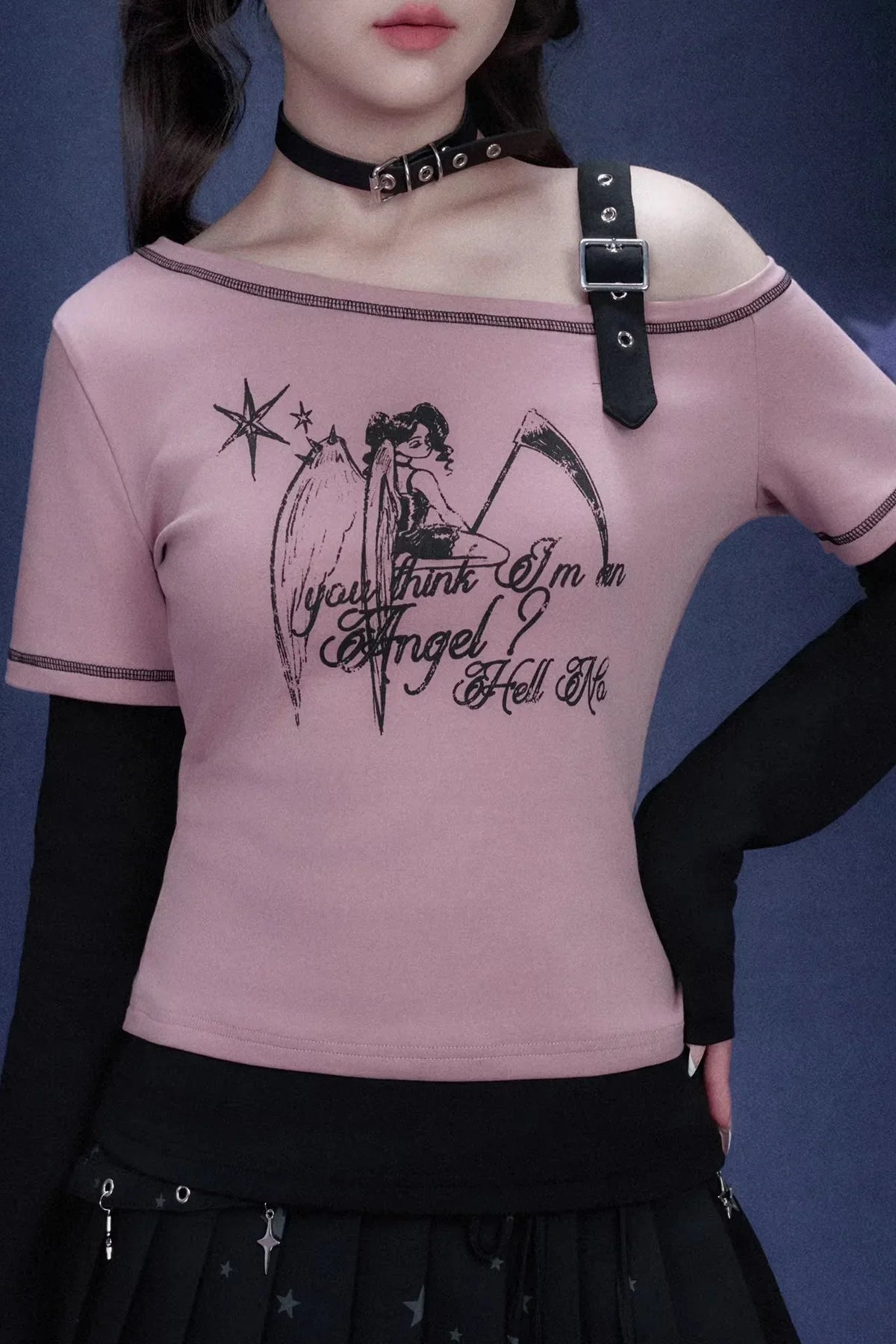 Raspberry Off-Shoulder Angel Top