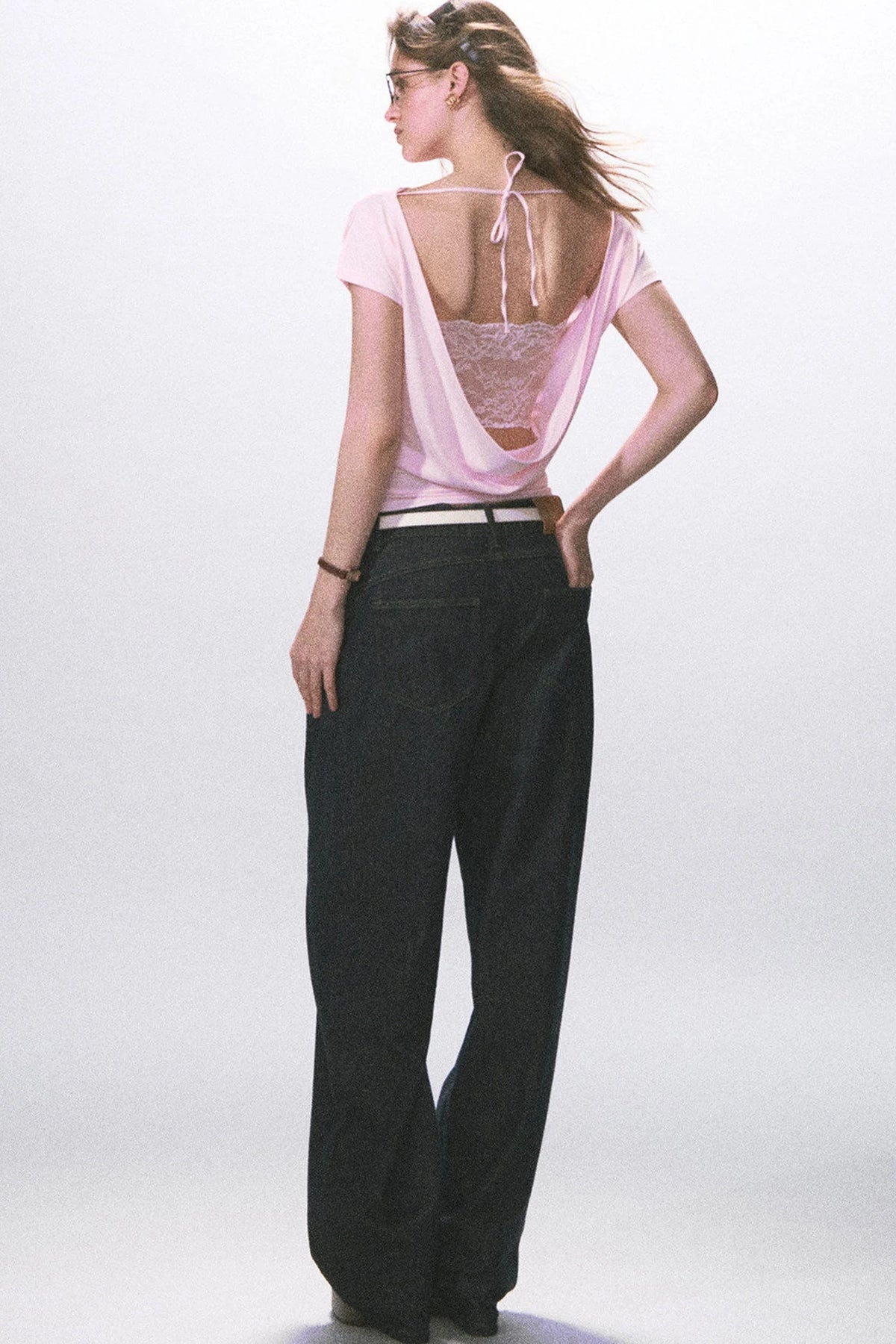 Raw Denim Wide-Leg Jeans