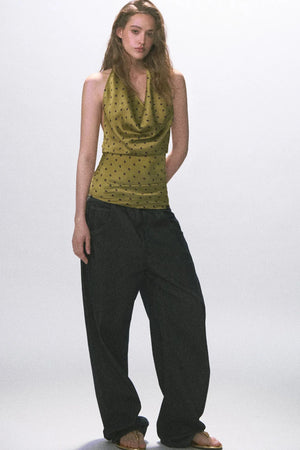 Raw Denim Wide-Leg Jeans