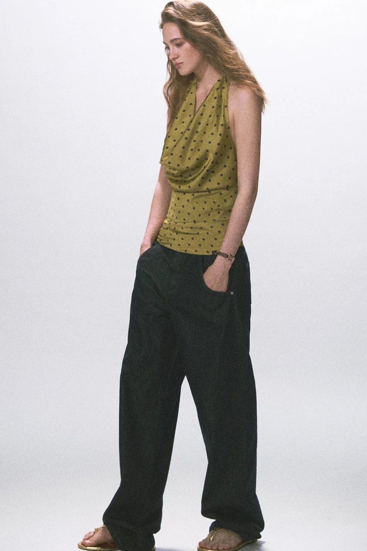 Raw Denim Wide-Leg Jeans