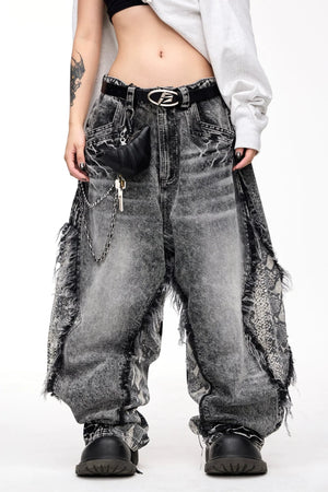 Raw-Edged Wide-Leg Trousers