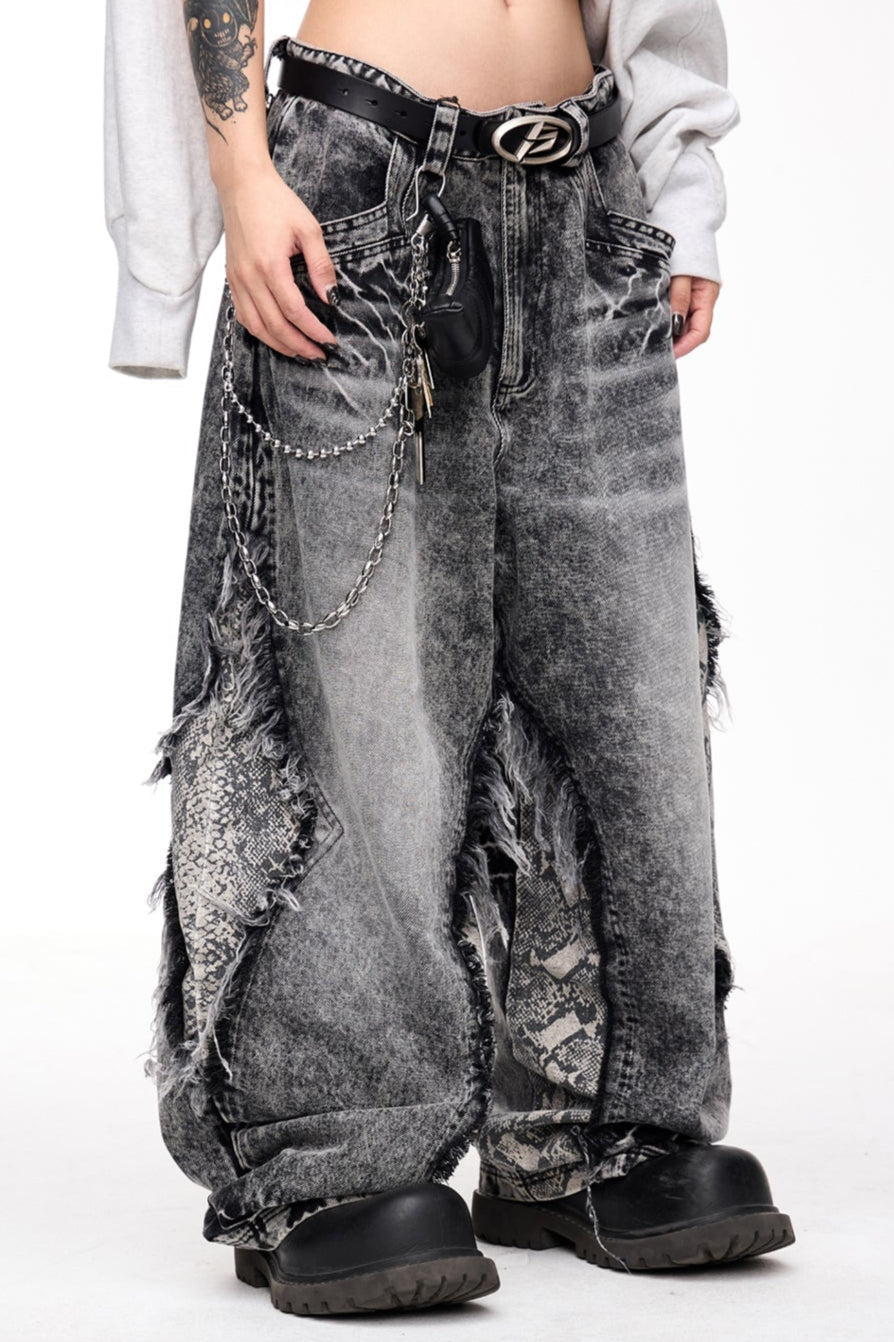 Raw-Edged Wide-Leg Trousers
