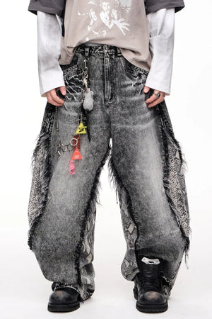 Raw-Edged Wide-Leg Trousers