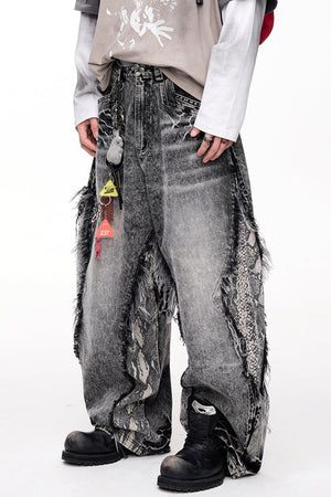 Raw-Edged Wide-Leg Trousers