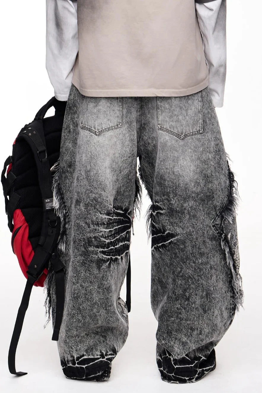 Raw-Edged Wide-Leg Trousers