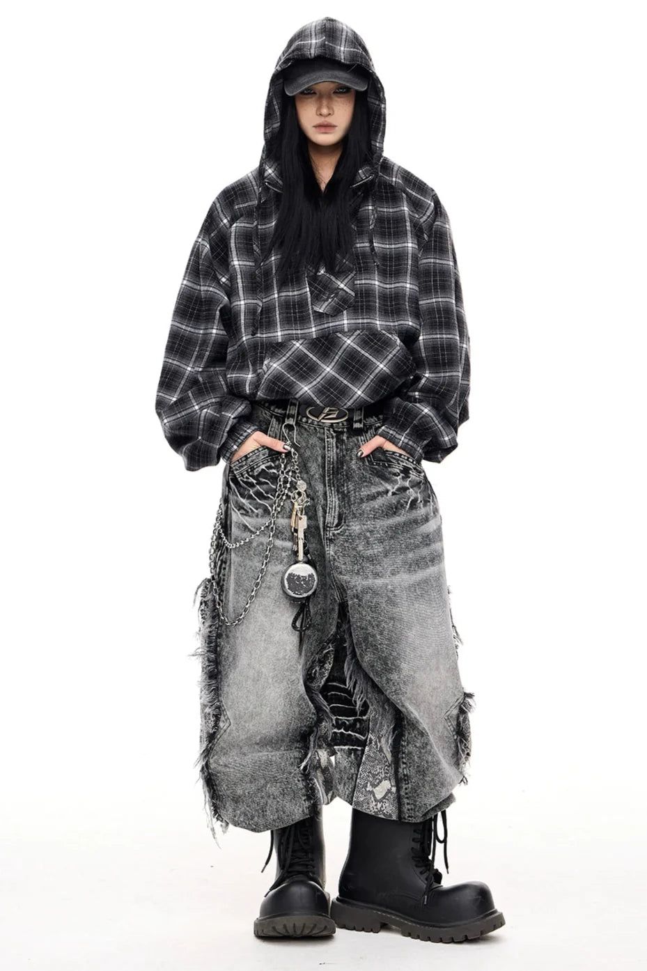 Raw-Edged Wide-Leg Trousers