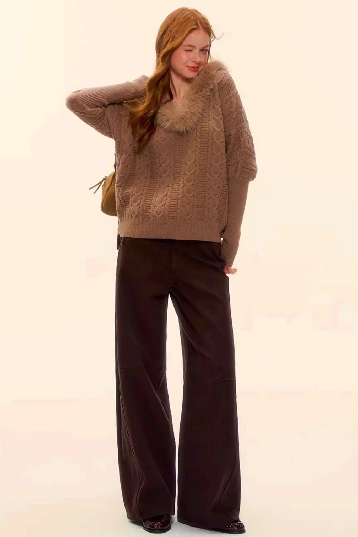 Raw Leather Trim Jeans