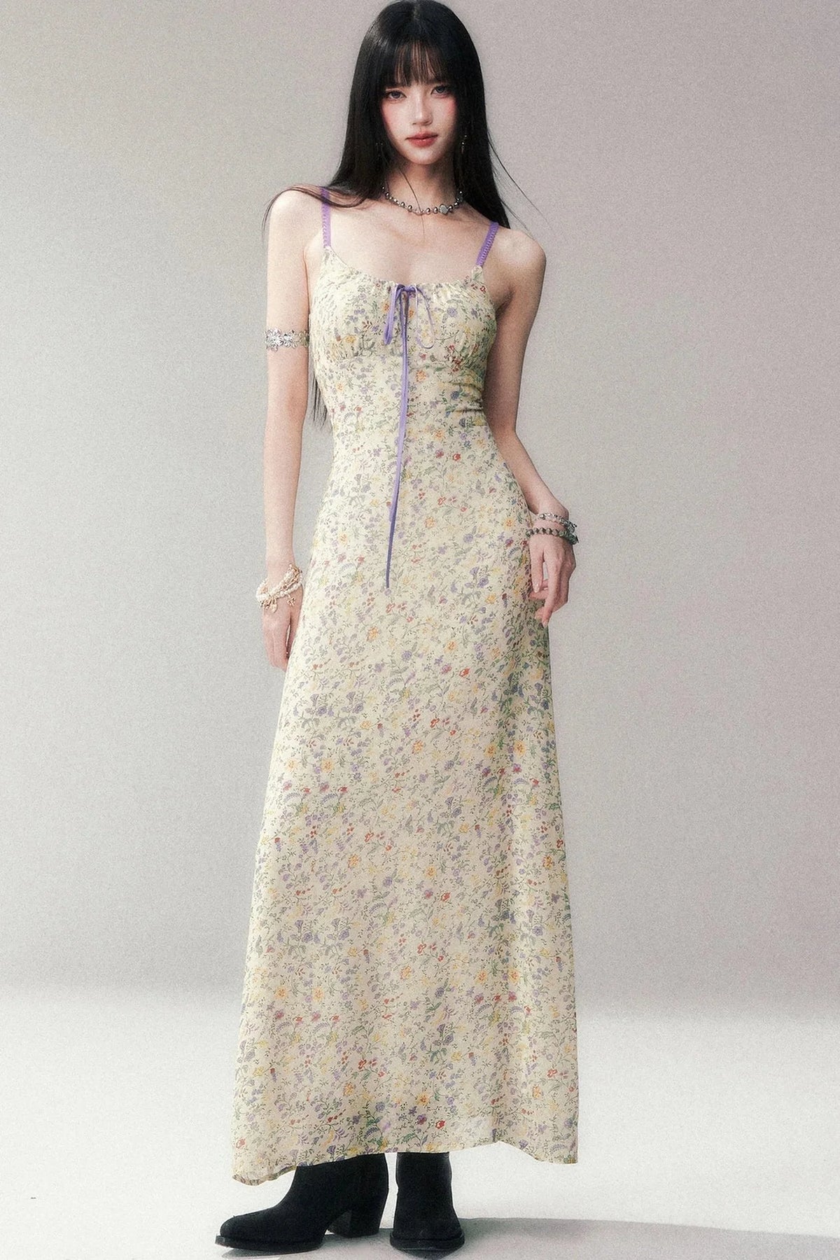 Rayon Spaghetti Strap Floral Dress