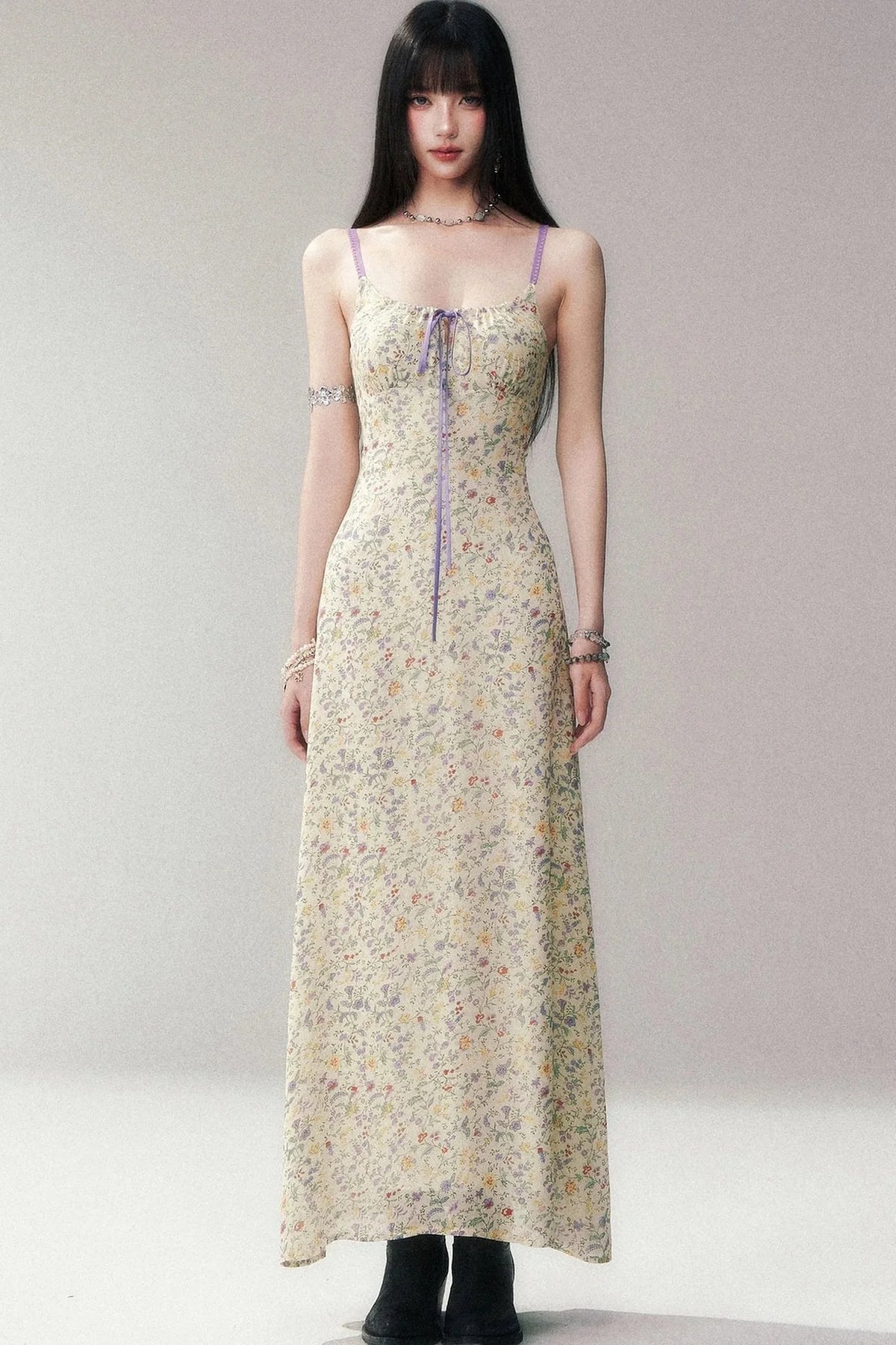Rayon Spaghetti Strap Floral Dress
