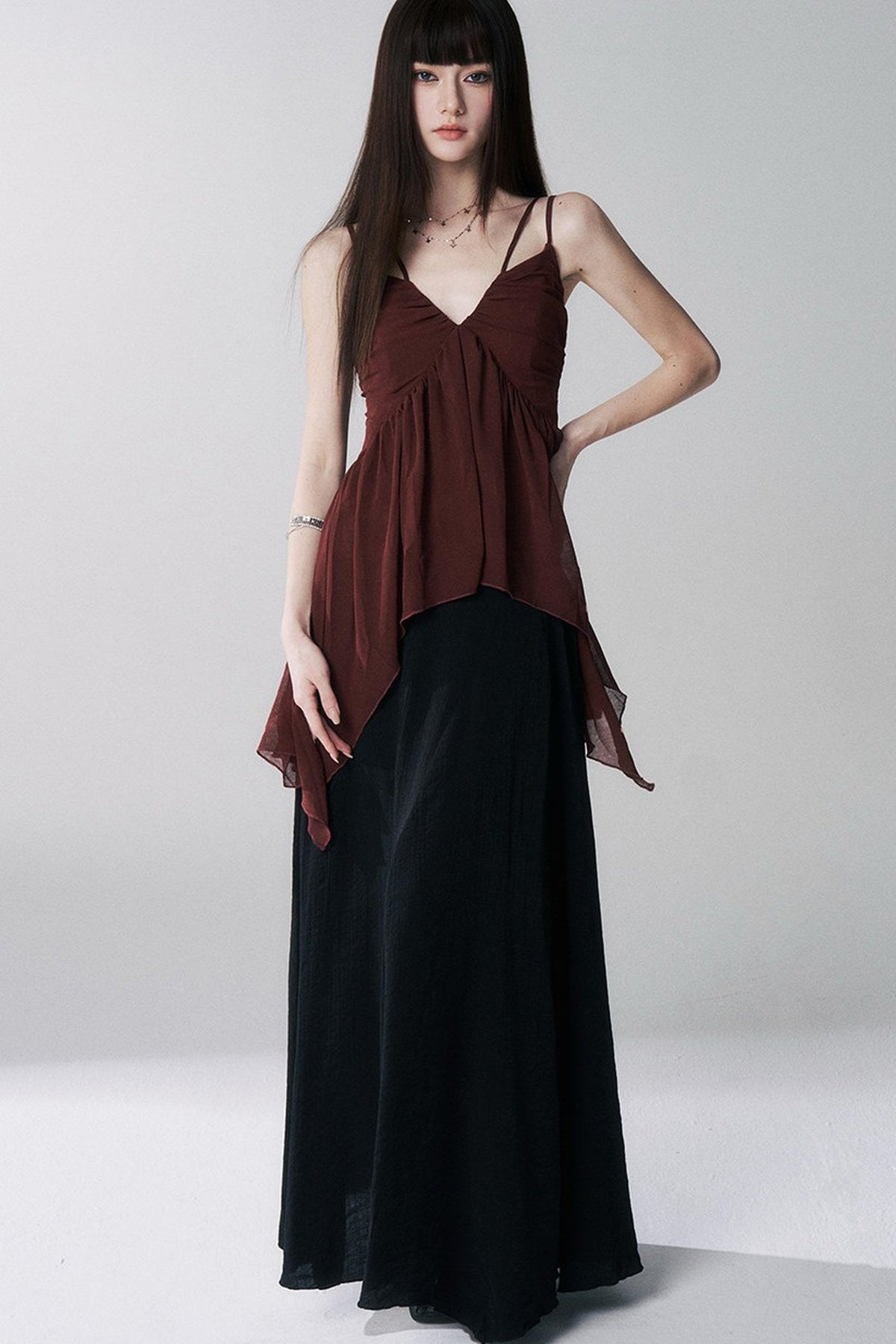 Red Camisole Music Festival Top Set-Up