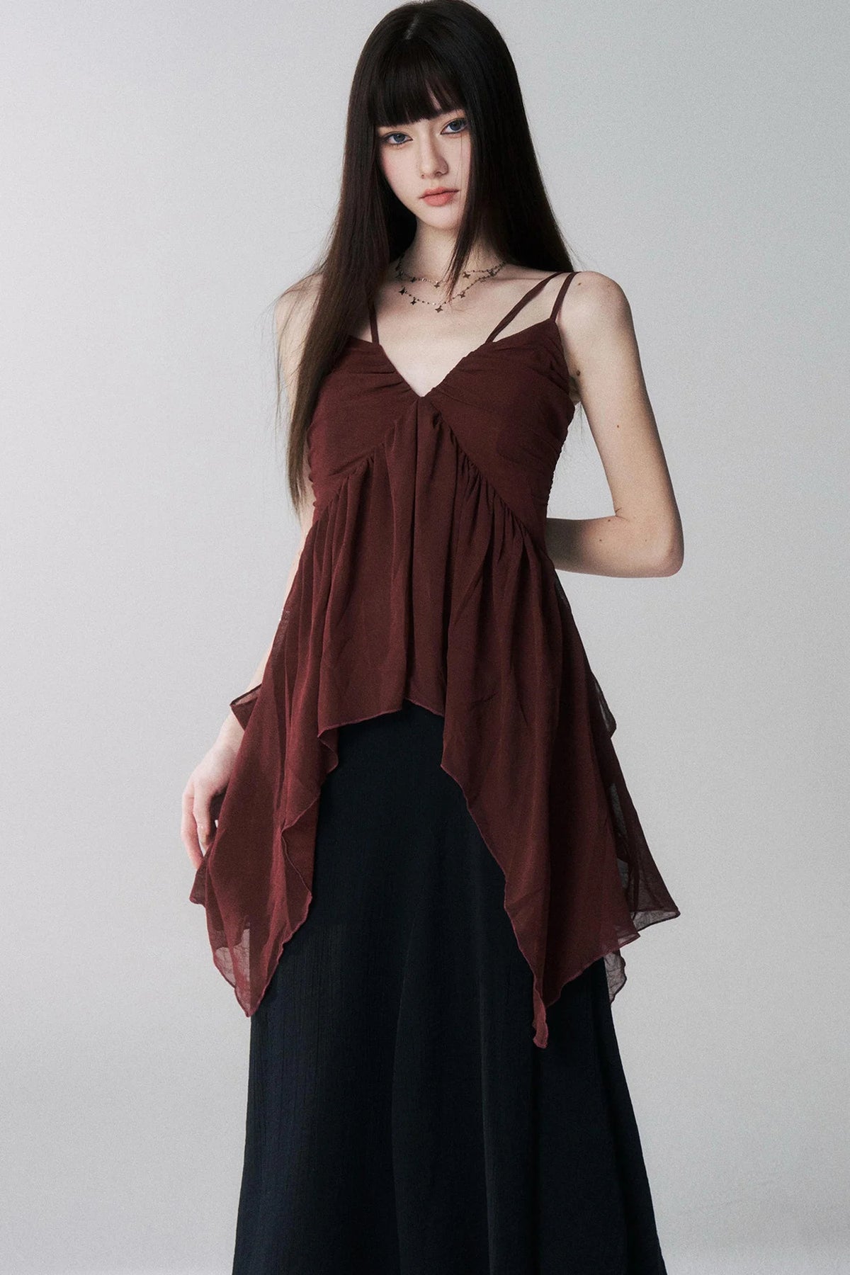 Red Camisole Music Festival Top Set-Up