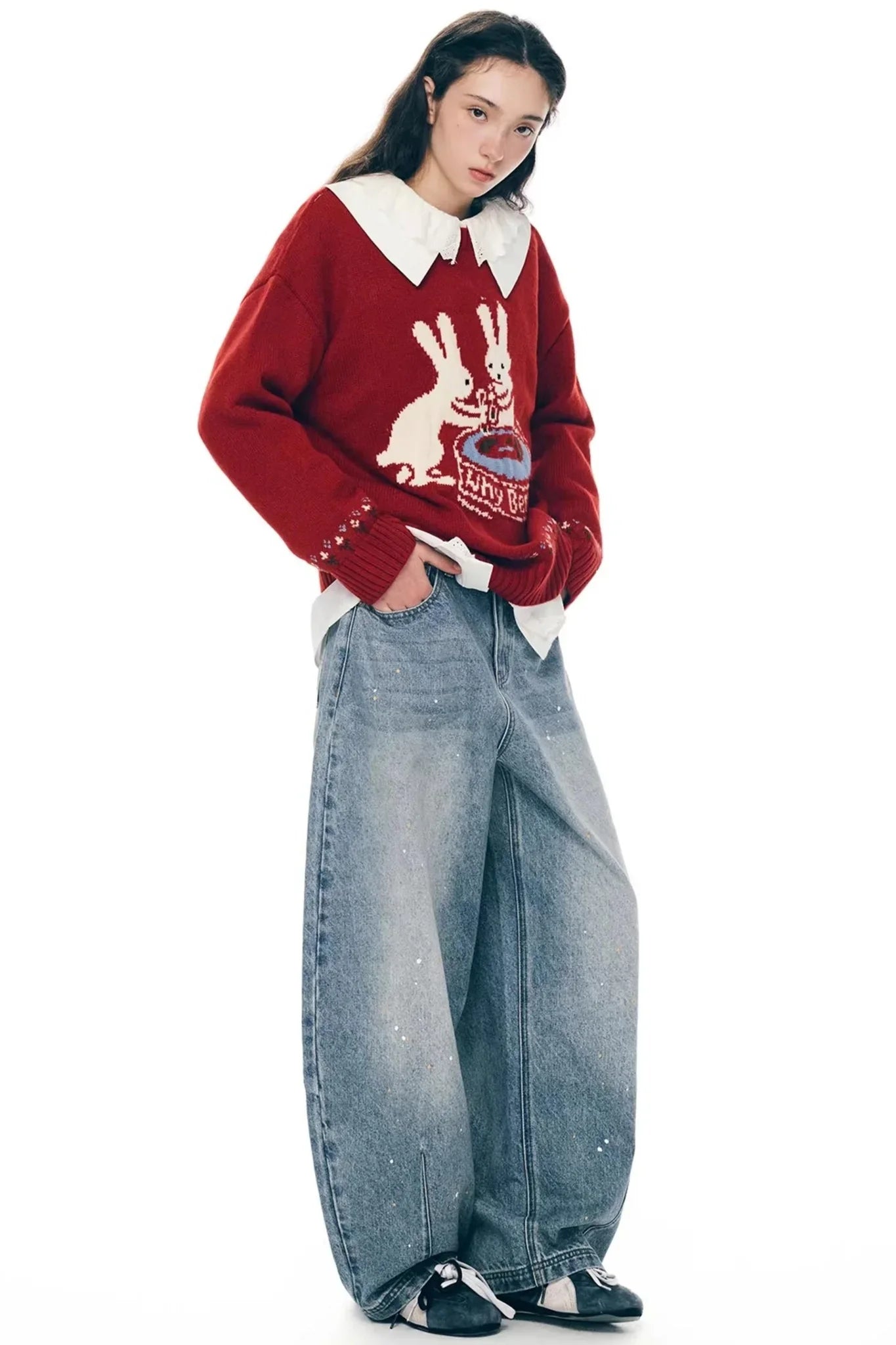 Red Rabbit Knitted Sweater