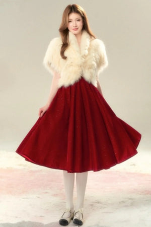 Red Velvet Bow Dress
