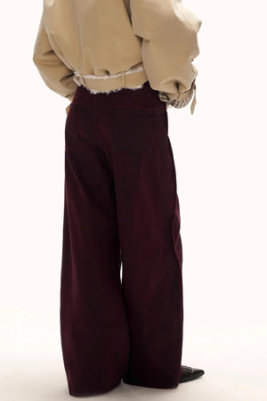 Red Wave Denim Pants