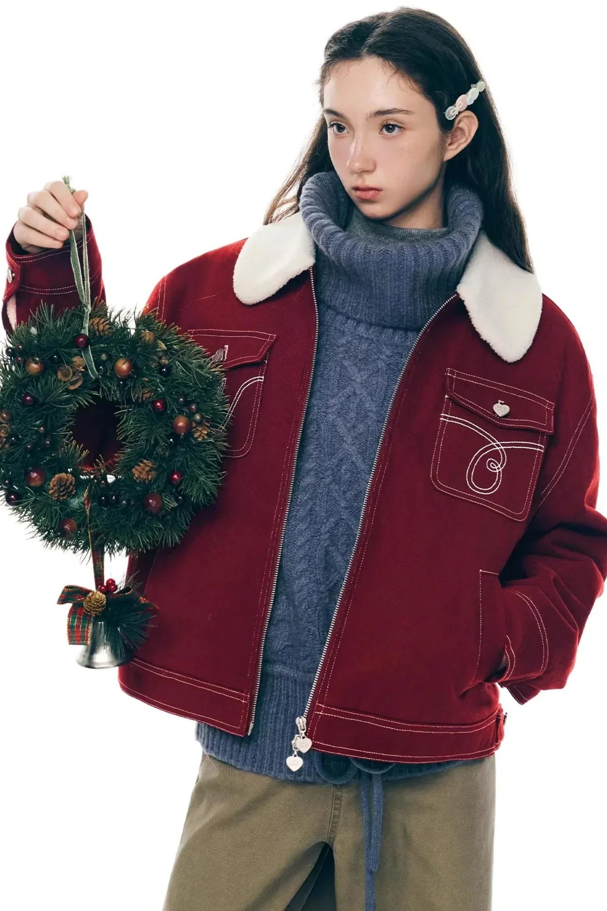 Red Wool Winter Jacket