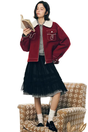 Red Wool Winter Jacket