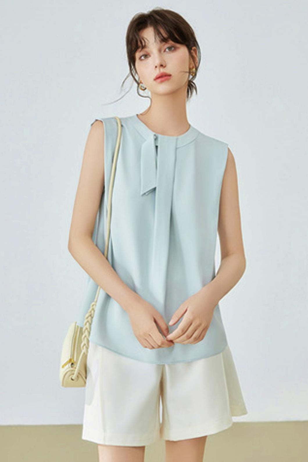 Refined Office Look Sleeveless Top