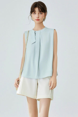 Refined Office Look Sleeveless Top