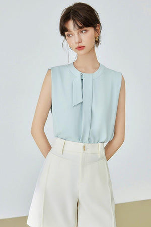 Refined Office Look Sleeveless Top