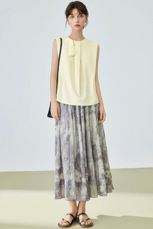 Refined Office Look Sleeveless Top