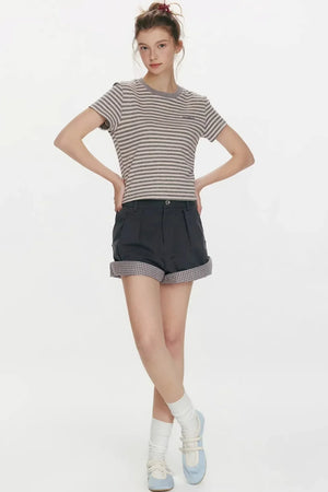 Refreshing Sea Plaid Shorts