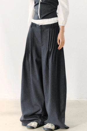 Relaxed Anti-Wrinkle Floor-Length Pants