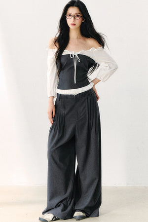 Relaxed Anti-Wrinkle Floor-Length Pants
